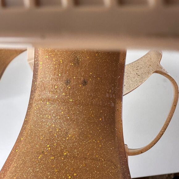 Melissa Party Heels Platform Size 10 Gold Sparkles Rubber EUC - Picture 5 of 10